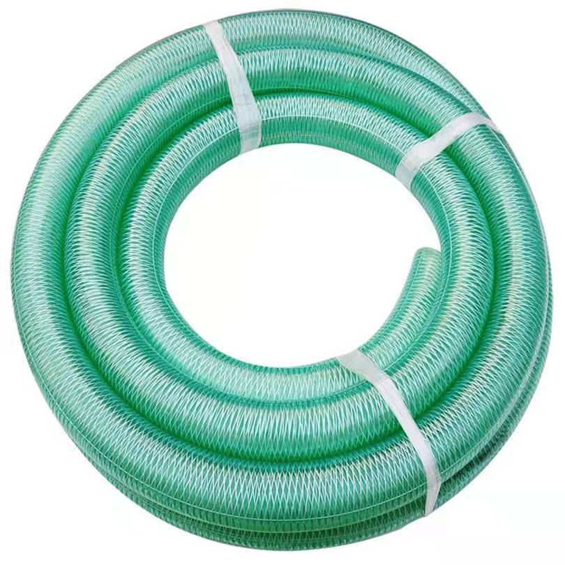 Gy685 Tubo de descarga de alambre de acero de PVC transparente tubería de riego de tubería de combustible hidráulico