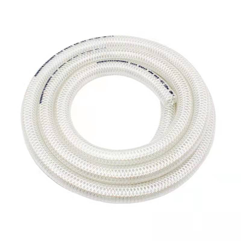 Gy685 Tubo de descarga de alambre de acero de PVC transparente tubería de riego de tubería de combustible hidráulico